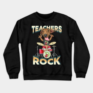 funny cute Teachers back to school students Doxie dachshund Crewneck Sweatshirt